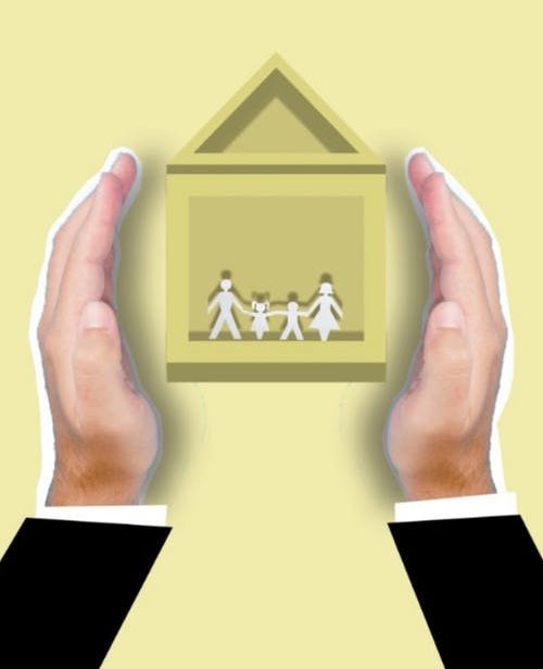 an illustration of a person holding a family portrait