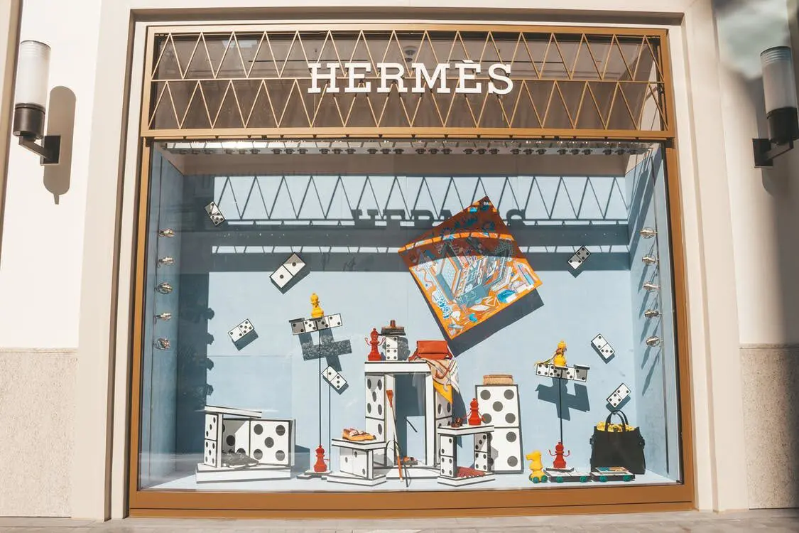 A display outside a Hermès store